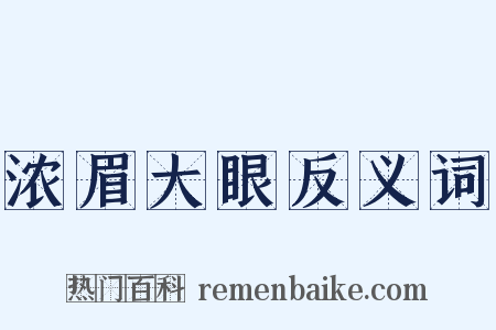 浓眉大眼反义词是什么意思的图片